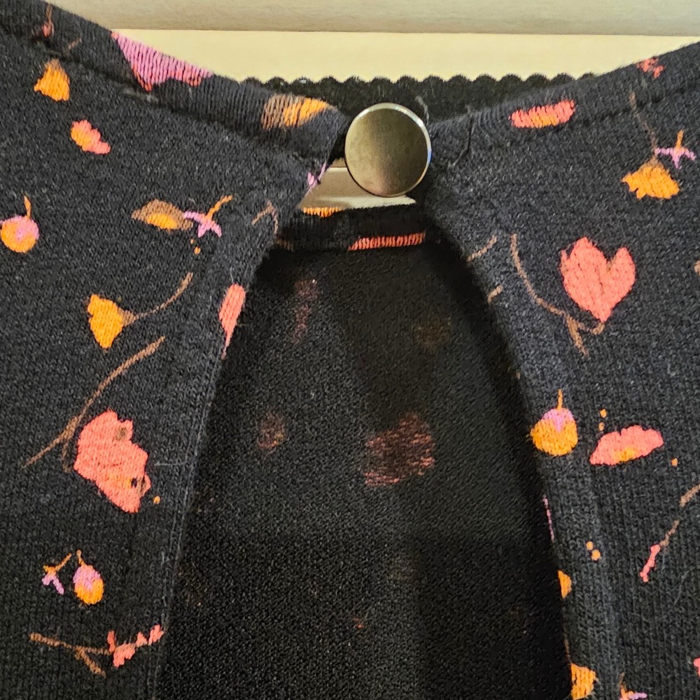 Free People Black Floral Short Sleeve Keyhole Back Maxi Dress Small OB1085794 - Picture 8 of 9